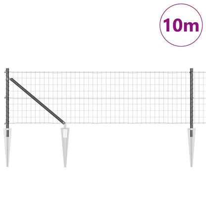 vidaXL Euro Fence with Spikes 10 x 0.6 m PVC-Coated Steel Grey Mesh 3