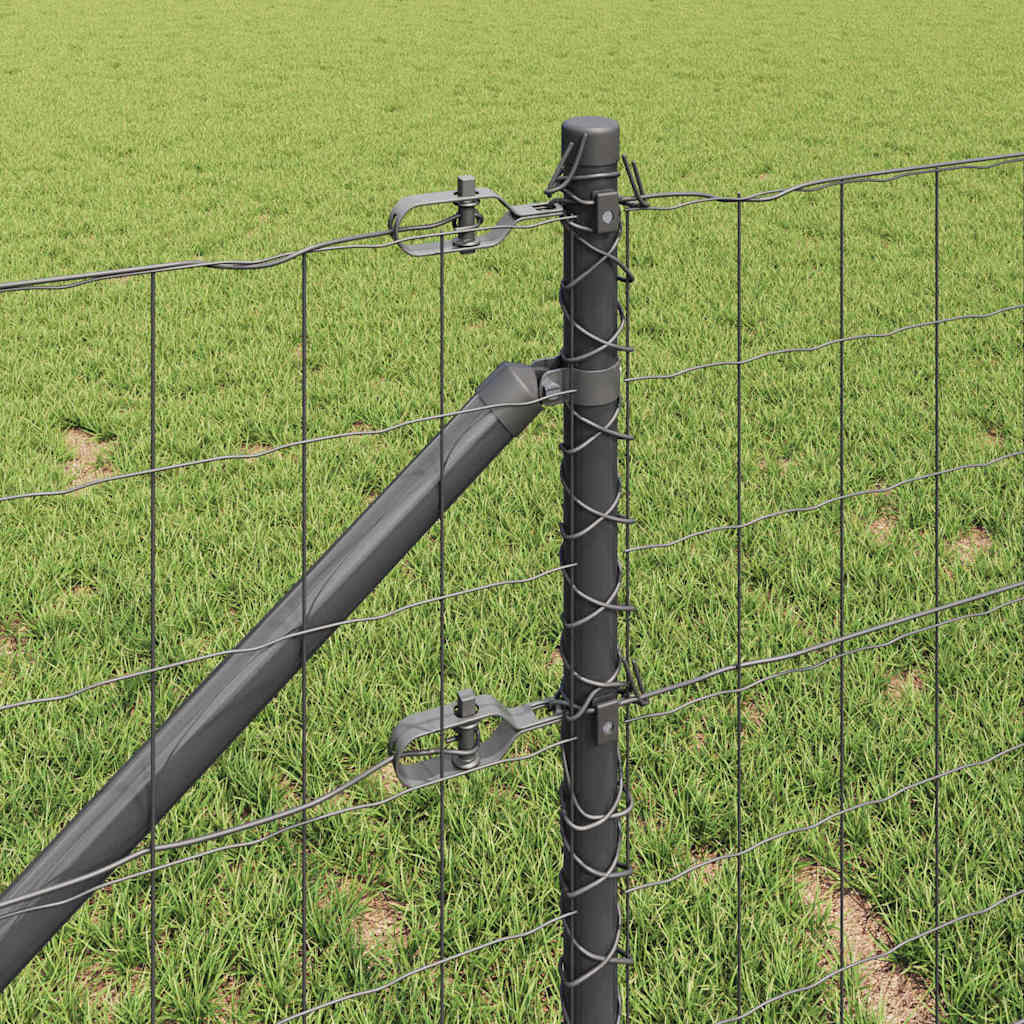 vidaXL Euro Fence with Spikes 10 x 0.6 m PVC-Coated Steel Grey Mesh 4