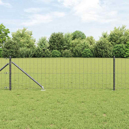 vidaXL Euro Fence with Spikes 10 x 0.6 m PVC-Coated Steel Grey Mesh 1