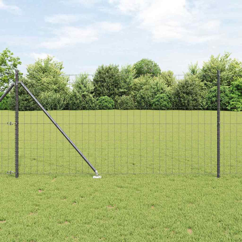 vidaXL Euro Fence with Spikes 10 x 1 m PVC-Coated Steel Mesh Spike Anchor Fix Grey mesh Size 75 x 100 mm mesh