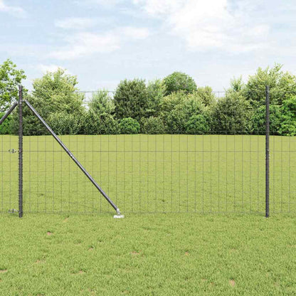vidaXL Euro Fence with Spikes 10 x 1 m PVC-Coated Steel Mesh Spike Anchor Fix Grey mesh Size 75 x 100 mm mesh