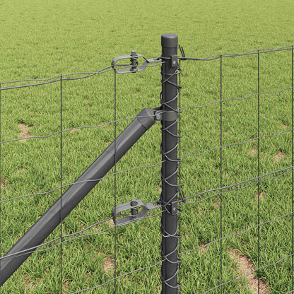 vidaXL Euro Fence with Spikes 10 x 0.8 m PVC-Coated Steel Grey Mesh 4