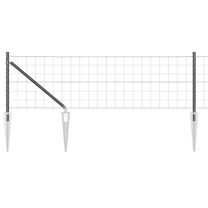 vidaXL Euro Fence with Spikes 10 x 0.8 m PVC-Coated Steel Grey Mesh 2