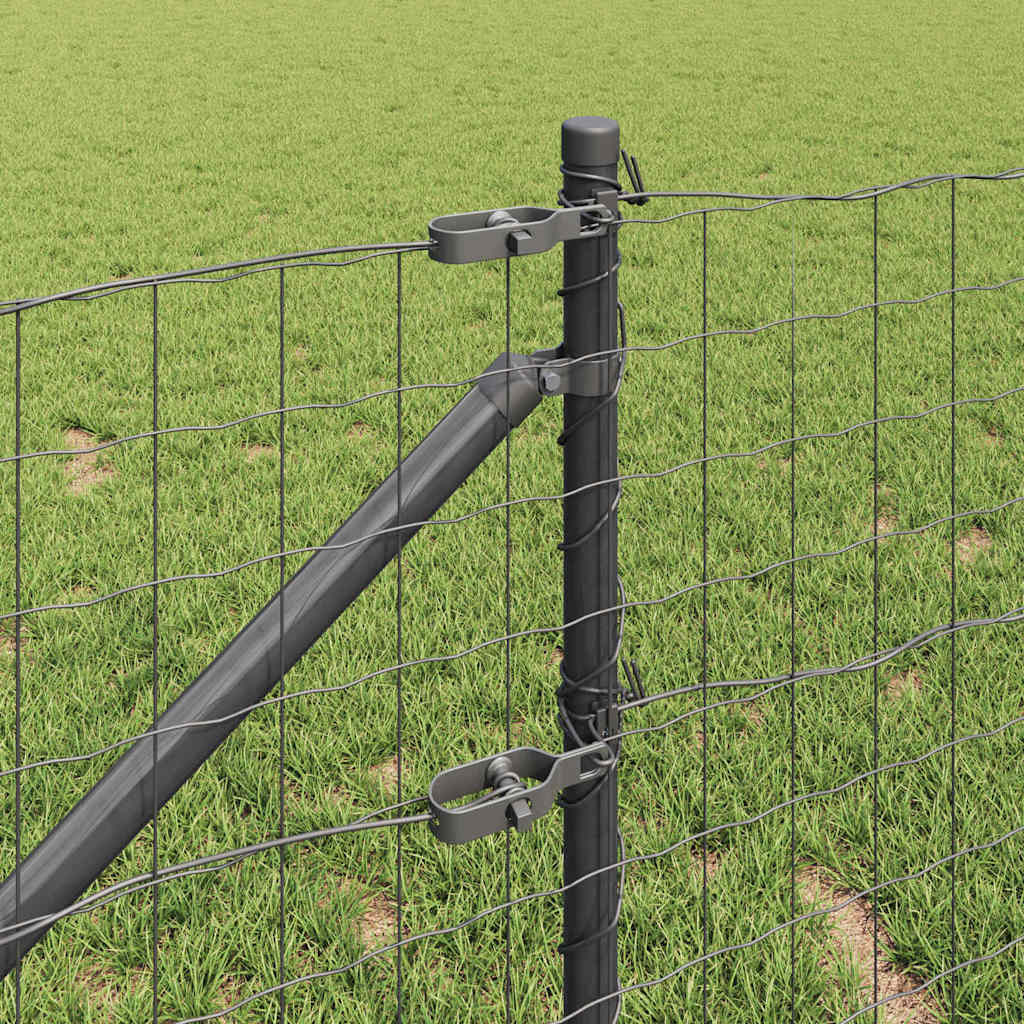 vidaXL Euro Fence with Spikes 10 x 0.6 m PVC-Coated Steel Grey Mesh 4
