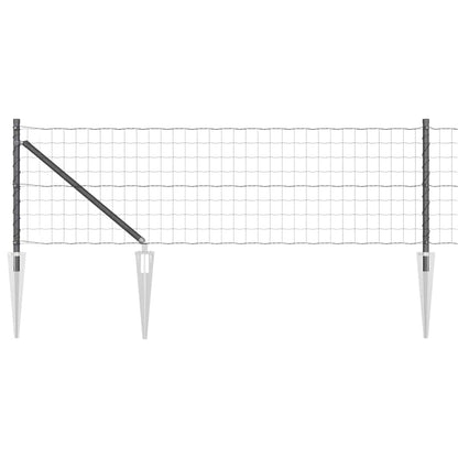 vidaXL Euro Fence with Spikes 10 x 0.6 m PVC-Coated Steel Grey Mesh 2