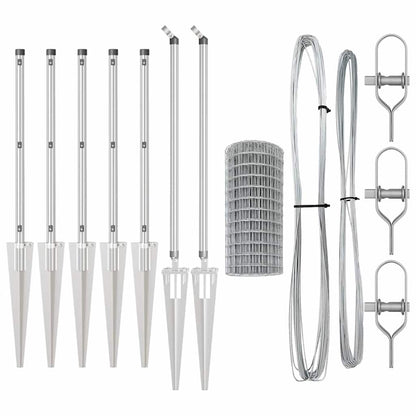 vidaXL Outdoor Euro Fence with Spikes 10 x 0.6 m Galvanised Steel Mesh 6