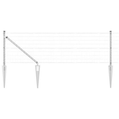 vidaXL Outdoor Euro Fence with Spikes 10 x 0.4 m Galvanised Steel Mesh 2
