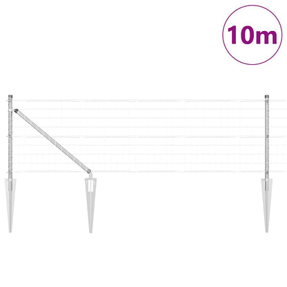 vidaXL Outdoor Euro Fence with Spikes 10 x 0.4 m Galvanised Steel Mesh 3
