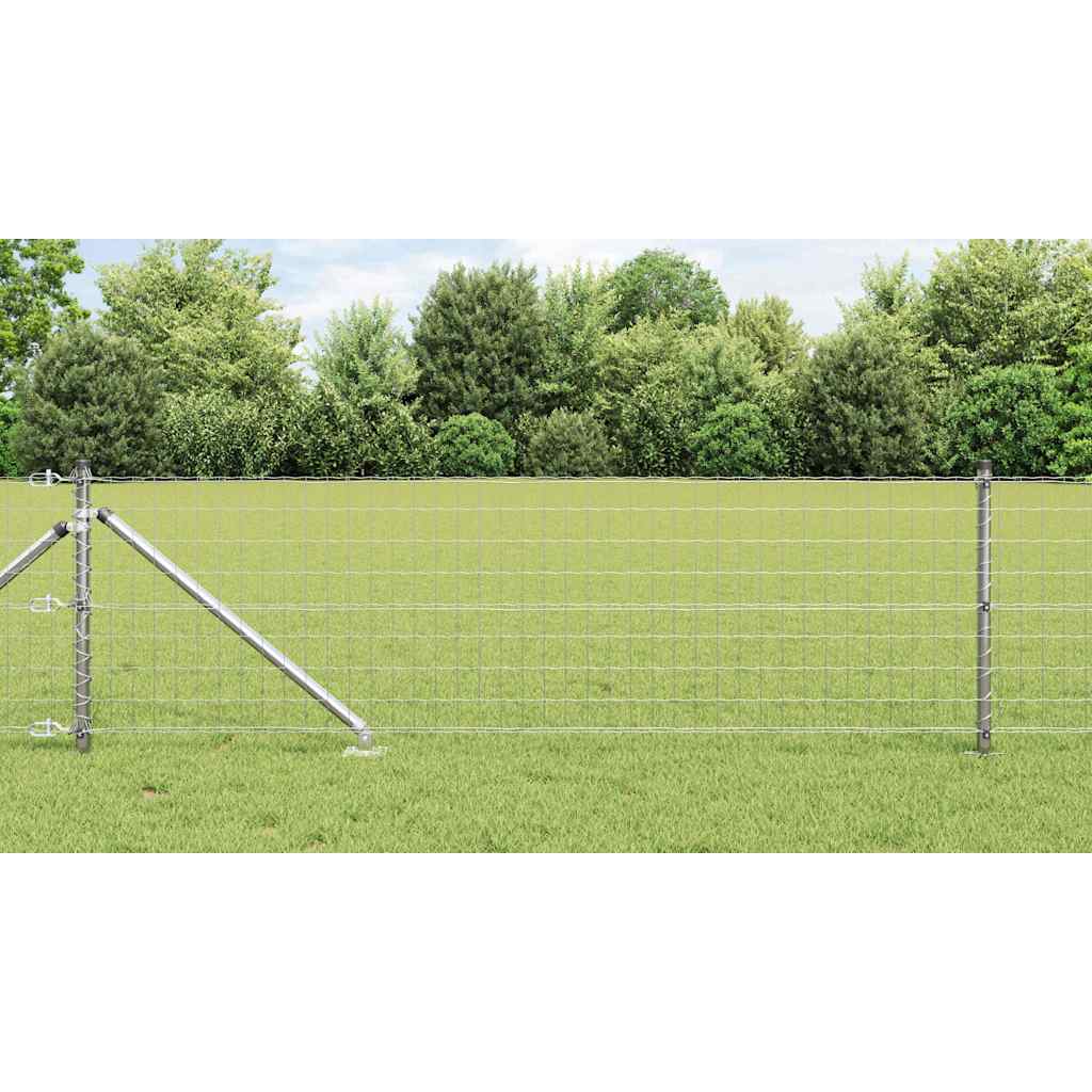 vidaXL Outdoor Euro Fence with Spikes 10 x 0.6 m Galvanised Steel Mesh 1