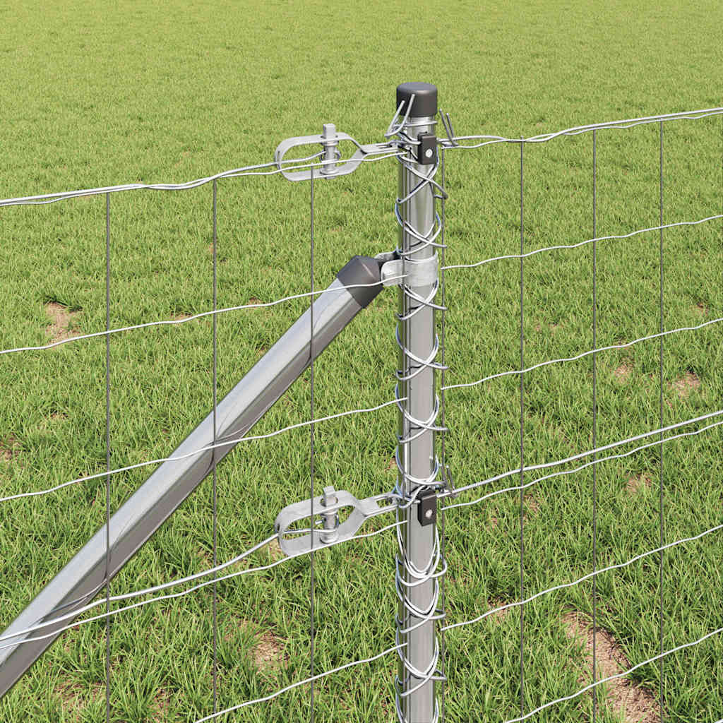 vidaXL Outdoor Euro Fence with Spikes 10 x 0.4 m Galvanised Steel Mesh 5