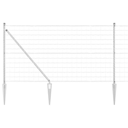 vidaXL Outdoor Euro Fence with Spikes 10 x 0.8 m Galvanised Steel Mesh 2