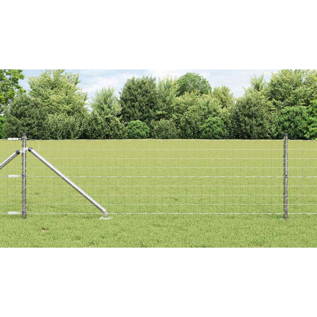 vidaXL Outdoor Euro Fence with Spikes 10 x 0.6 m Galvanised Steel Mesh 1