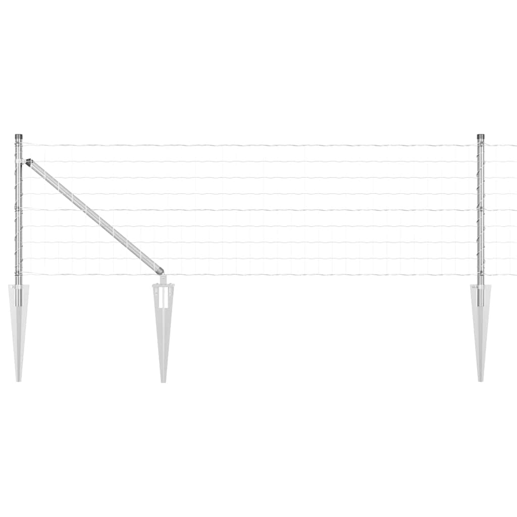 vidaXL Outdoor Euro Fence with Spikes 10 x 0.6 m Galvanised Steel Mesh 2