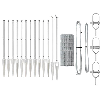 vidaXL Outdoor Euro Fence with Spikes 10 x 0.6 m Galvanised Steel Mesh 6