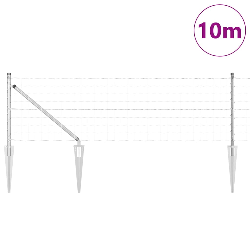 vidaXL Outdoor Euro Fence with Spikes 10 x 0.6 m Galvanised Steel Mesh 3