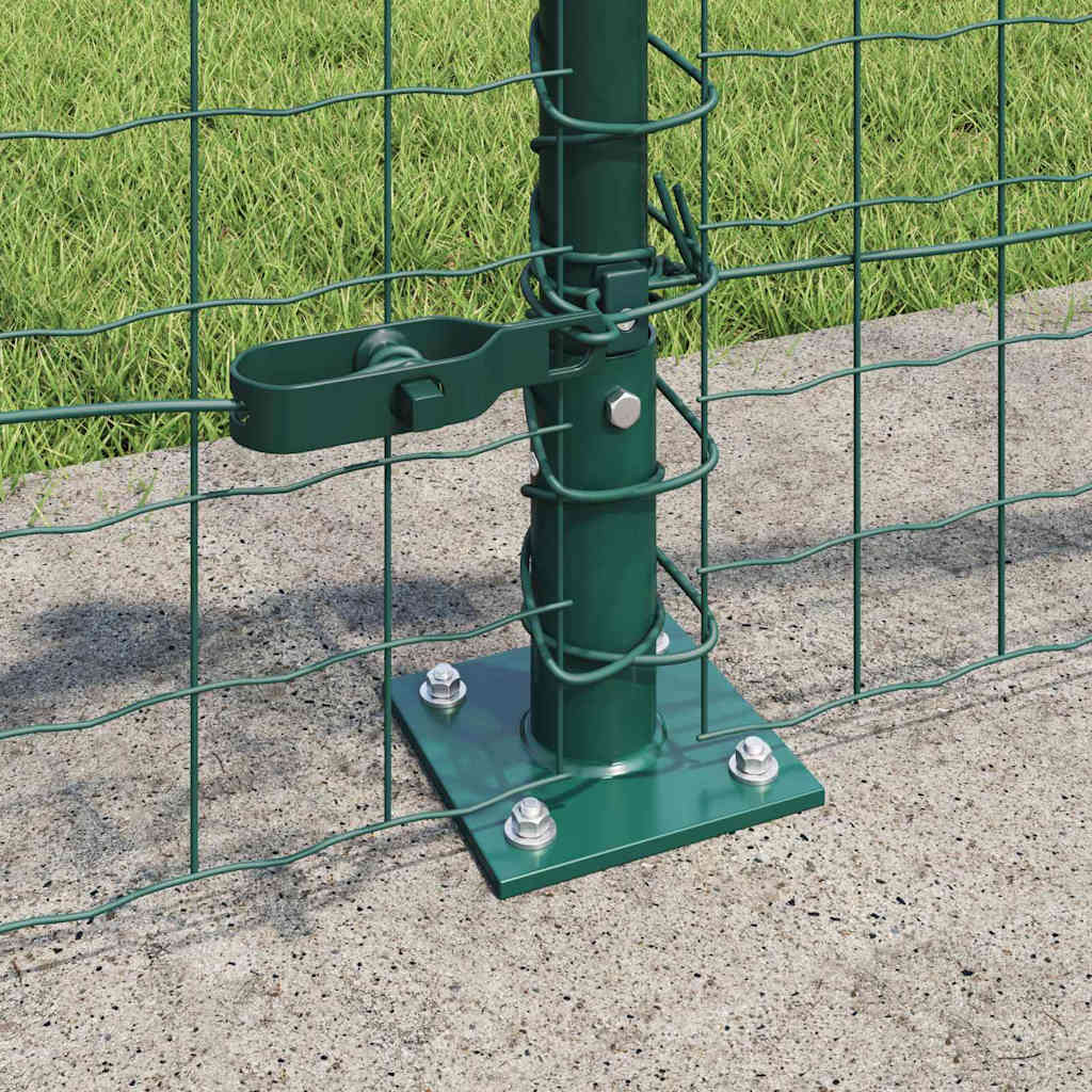 vidaXL Euro Fence with Concrete Base 10 x 0.6 m PVC-Coated Steel Green 4