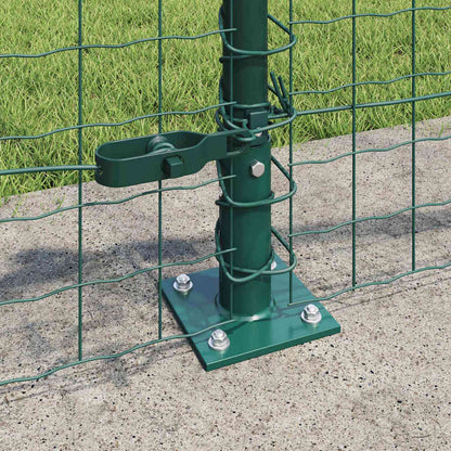 vidaXL Euro Fence with Concrete Base 10 x 0.6 m PVC-Coated Steel Green 4