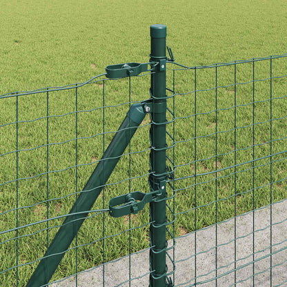 vidaXL Euro Fence with Concrete Base 10 x 0.6 m PVC-Coated Steel Green 5