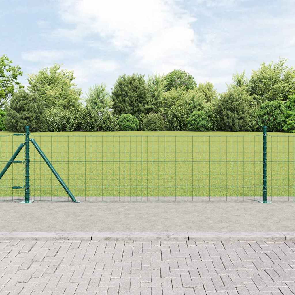 vidaXL Euro Fence with Concrete Base 10 x 0.6 m PVC-Coated Steel Green 1
