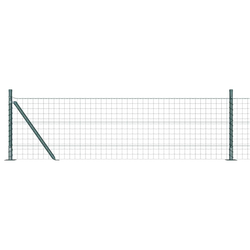 vidaXL Euro Fence with Concrete Base 10 x 0.6 m PVC-Coated Steel Green 2