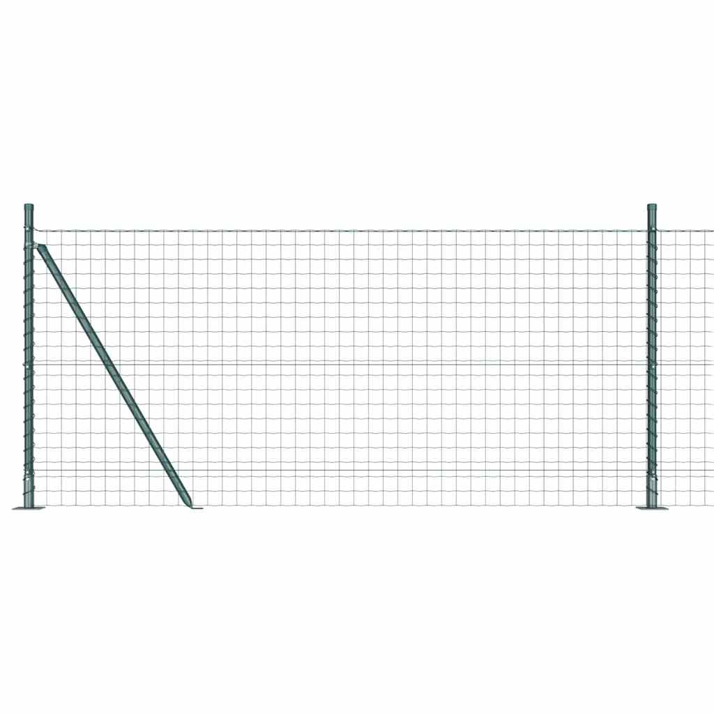 vidaXL Euro Fence with Concrete Base 10 x 0.8 m PVC-Coated Steel Green 2