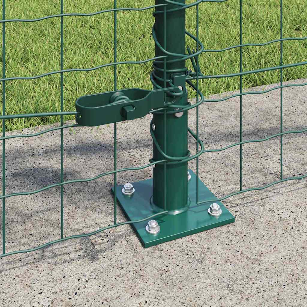 vidaXL Euro Fence with Concrete Base 10 x 1 m PVC-Coated Steel Green 4