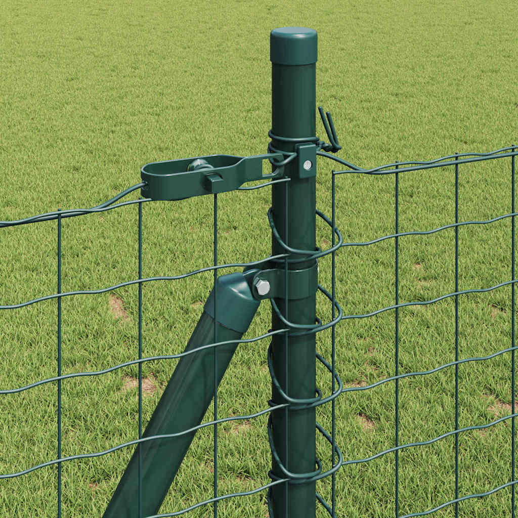 vidaXL Euro Fence with Concrete Base 10 x 1 m PVC-Coated Steel Green 5