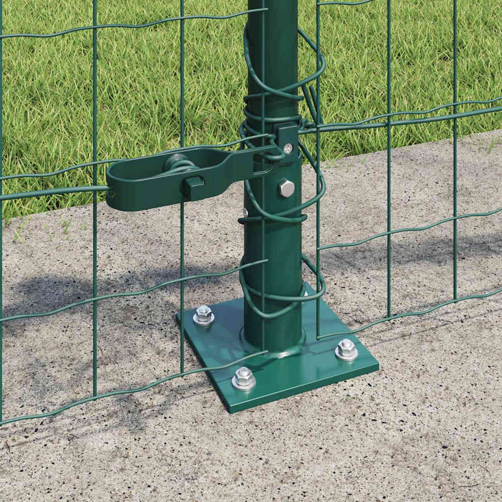 vidaXL Euro Fence with Concrete Base 10 x 0.6 m PVC-Coated Steel Green 4