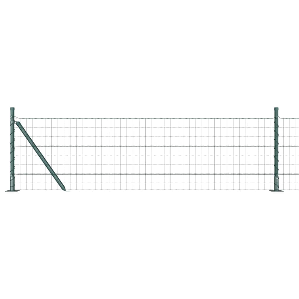 vidaXL Euro Fence with Concrete Base 10 x 0.6 m PVC-Coated Steel Green 2