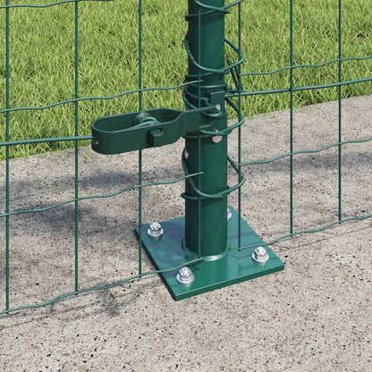 vidaXL Euro Fence with Concrete Base 10 x 0.8 m PVC-Coated Steel Green 4