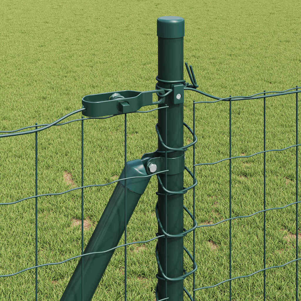 vidaXL Euro Fence with Concrete Base 10 x 0.8 m PVC-Coated Steel Green 5