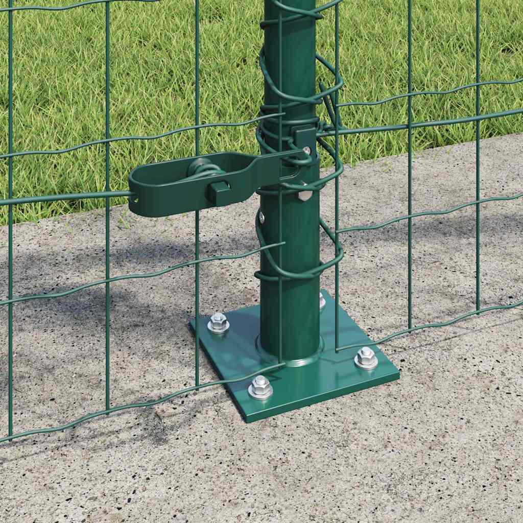 vidaXL Euro Fence with Concrete Base 10 x 1 m PVC-Coated Steel Green 4
