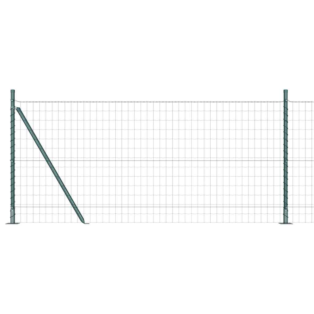 vidaXL Euro Fence with Concrete Base 10 x 1 m PVC-Coated Steel Green 2
