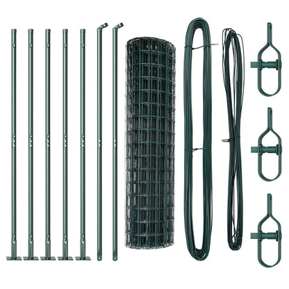 vidaXL Euro Fence with Concrete Base 10 x 1 m PVC-Coated Steel Green 6