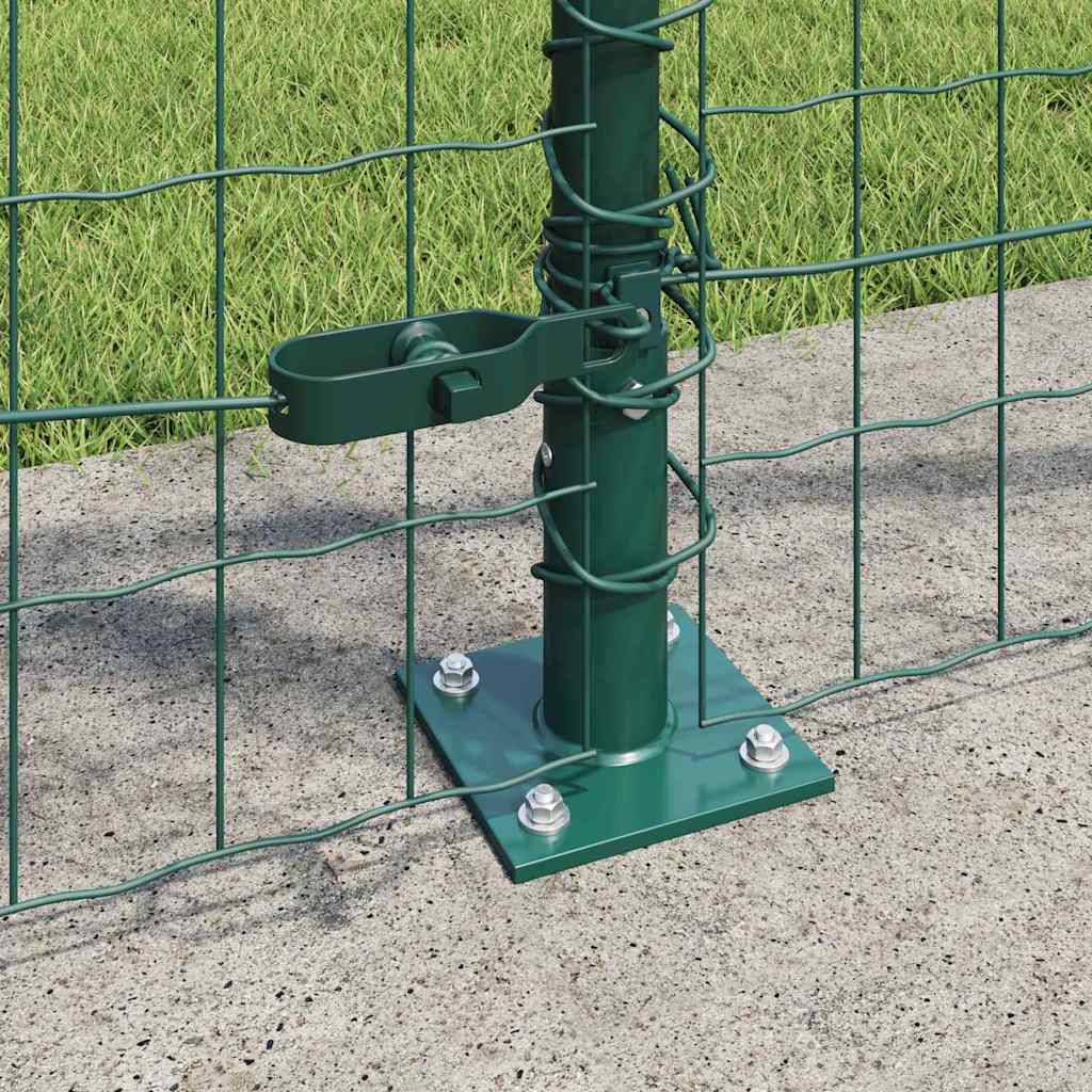 vidaXL Euro Fence with Concrete Base 10 x 0.8 m PVC-Coated Steel Green 4
