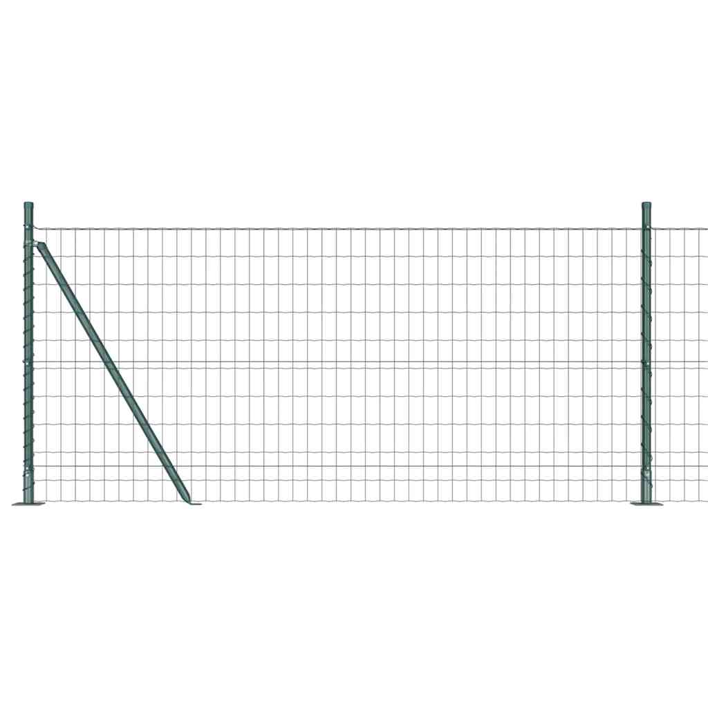 vidaXL Euro Fence with Concrete Base 10 x 0.8 m PVC-Coated Steel Green 2
