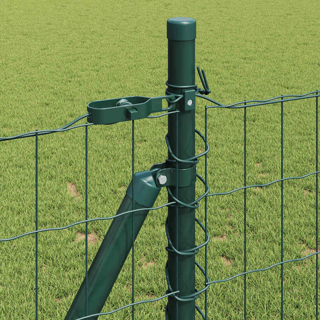 vidaXL Euro Fence with Concrete Base 10 x 1 m PVC-Coated Steel Green 5