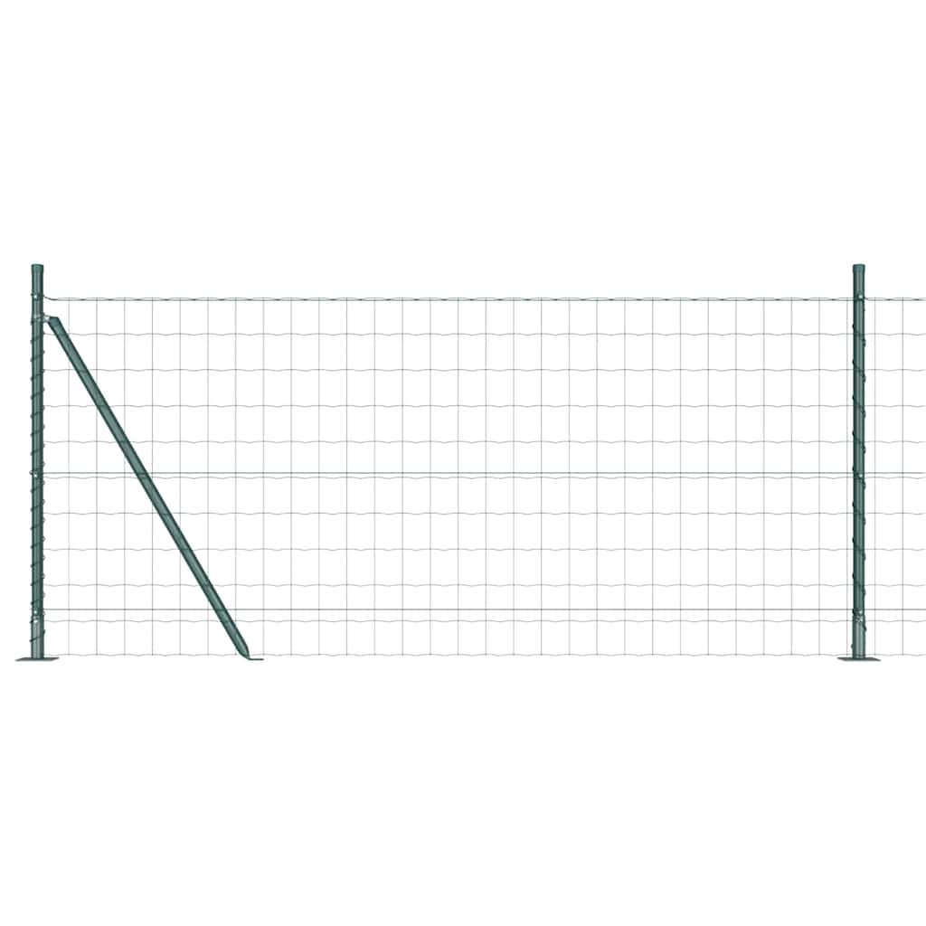 vidaXL Euro Fence with Concrete Base 10 x 1 m PVC-Coated Steel Green 2