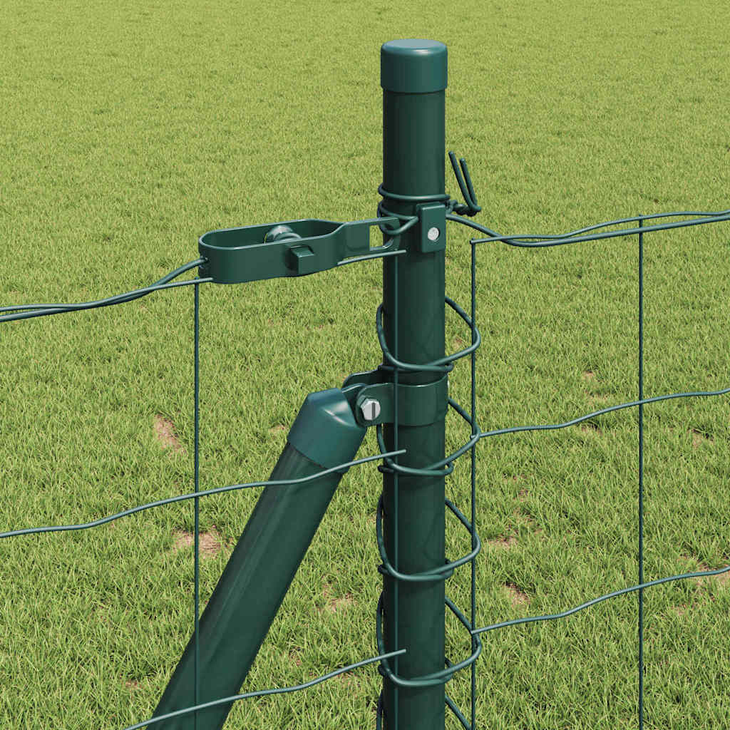 vidaXL Euro Fence with Concrete Base 10 x 1 m PVC-Coated Steel Green 5