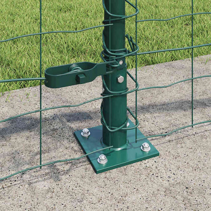 vidaXL Euro Fence with Concrete Base 25 x 0.4 m PVC-Coated Steel Green 4