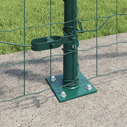 vidaXL Euro Fence with Concrete Base 10 x 1.0 m PVC-Coated Steel Green 4