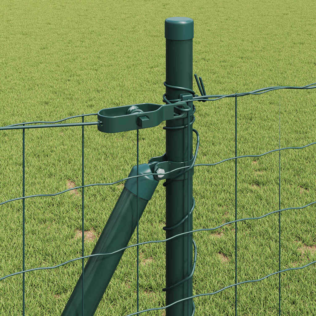 vidaXL Euro Fence with Concrete Base 10 x 1.0 m PVC-Coated Steel Green 5
