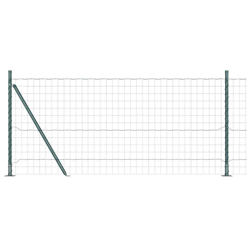 vidaXL Euro Fence with Concrete Base 10 x 1.0 m PVC-Coated Steel Green 2