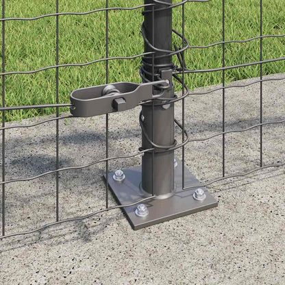 vidaXL Euro Fence with Concrete Base 10 x 1 m PVC-Coated Steel Grey 4