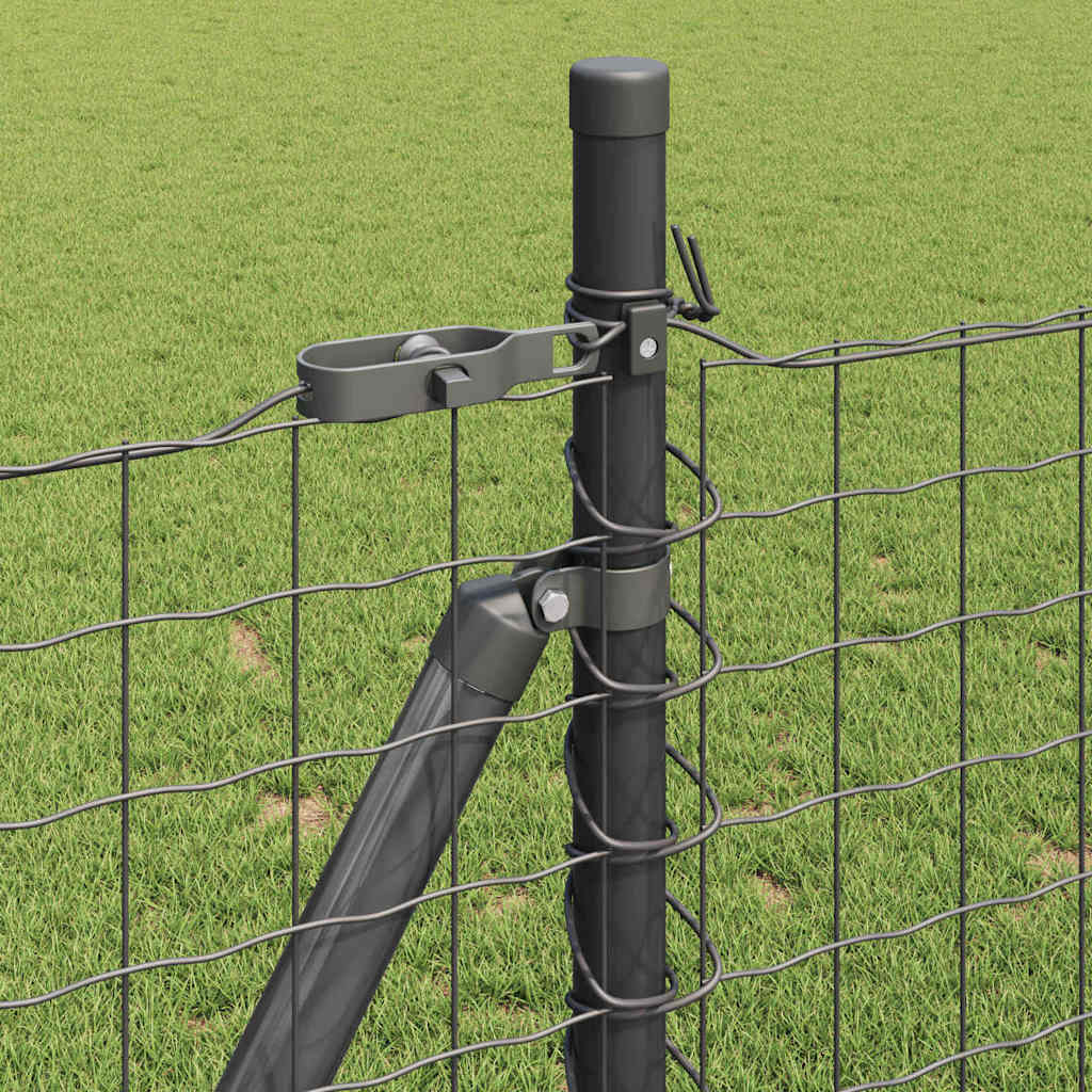 vidaXL Euro Fence with Concrete Base 10 x 1 m PVC-Coated Steel Grey 5