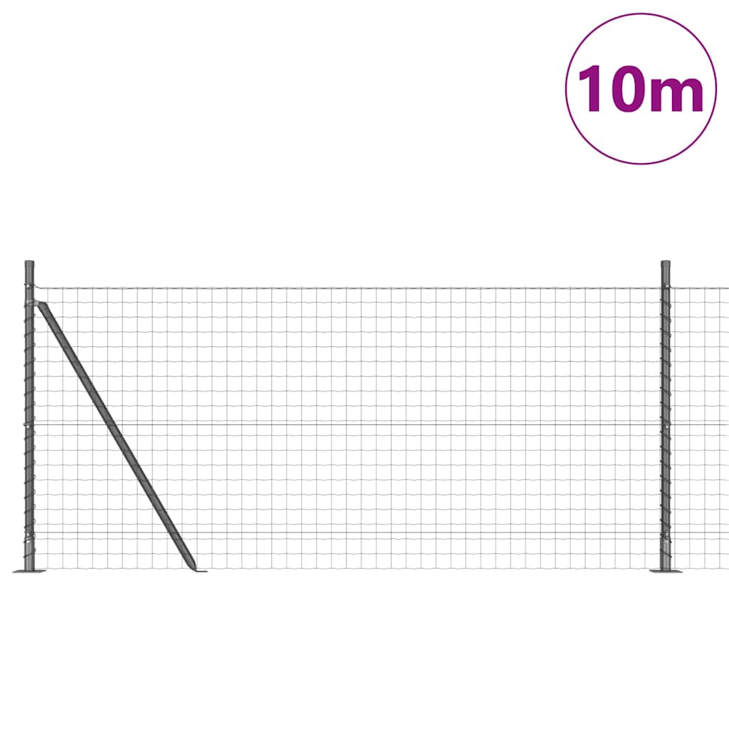 vidaXL Euro Fence with Concrete Base 10 x 1 m PVC-Coated Steel Grey 3