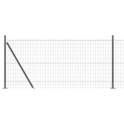 vidaXL Euro Fence with Concrete Base 10 x 0.8 m PVC-Coated Steel Grey 2