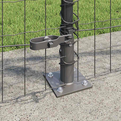 vidaXL Euro Fence with Concrete Base 10 x 1 m PVC-Coated Steel Grey 4