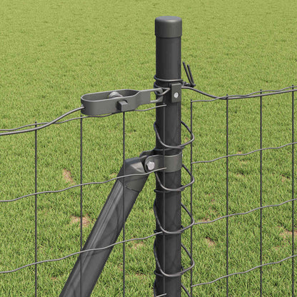 vidaXL Euro Fence with Concrete Base 10 x 1 m PVC-Coated Steel Grey 5