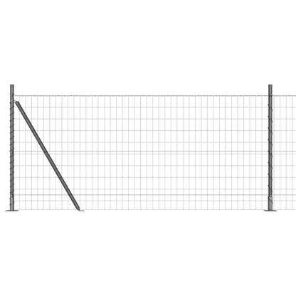 vidaXL Euro Fence with Concrete Base 10 x 0.8 m PVC-Coated Steel Grey 2